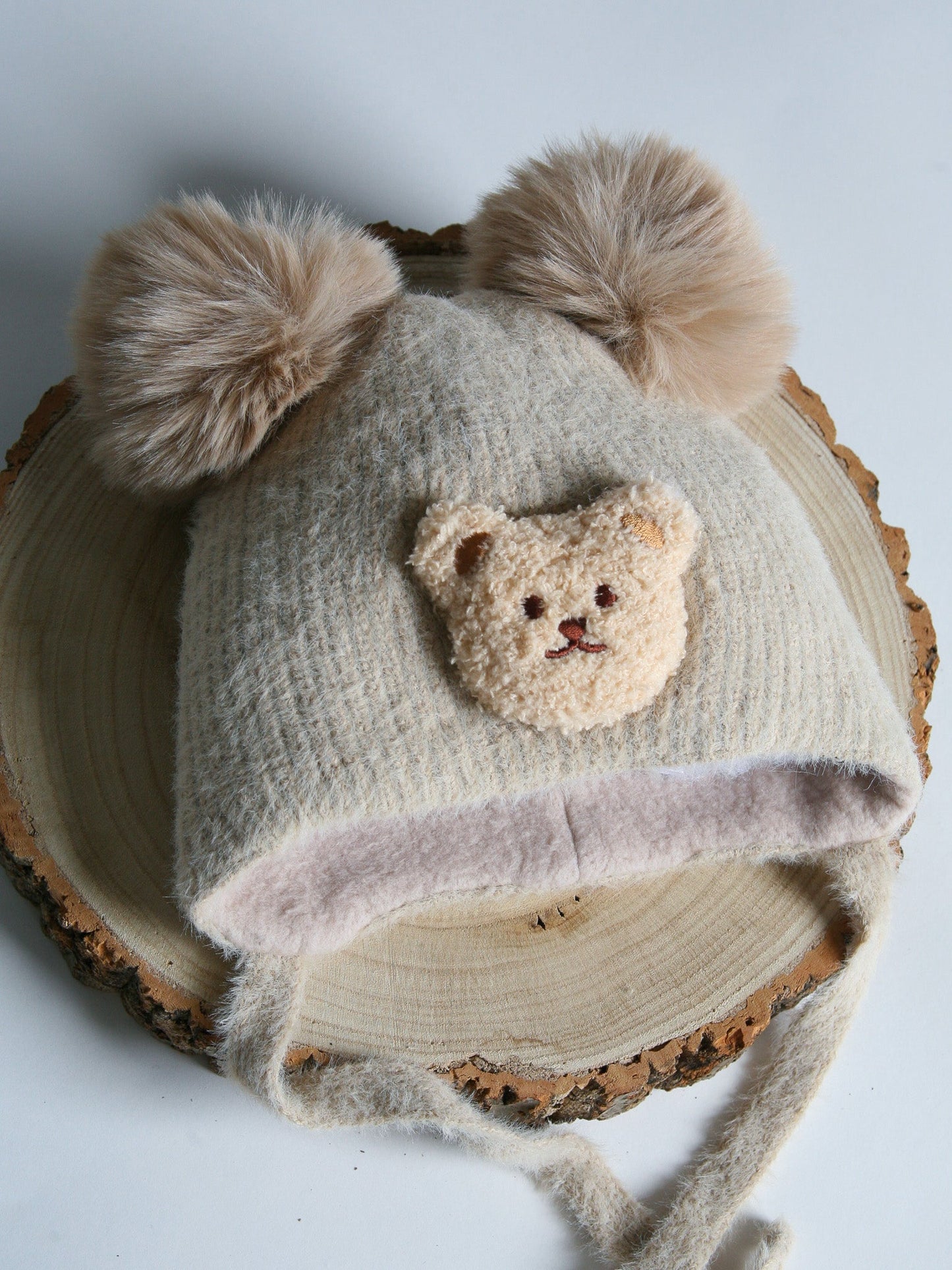 Jamiks Beige 'Teddy Bear'  Pom Pom Hat - Rose & Albert