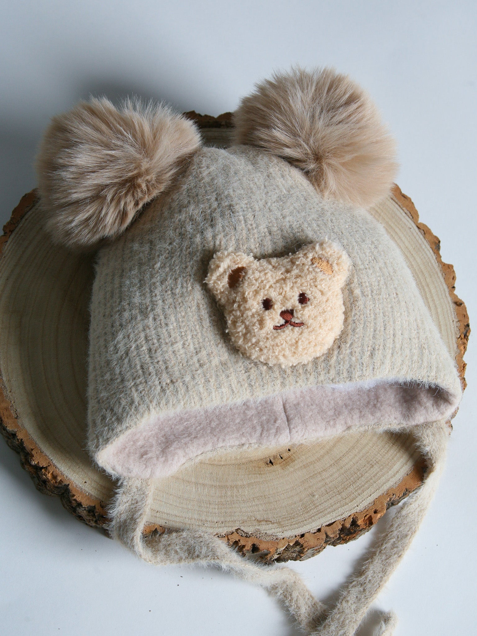 Jamiks Beige 'Teddy Bear'  Pom Pom Hat - Rose & Albert