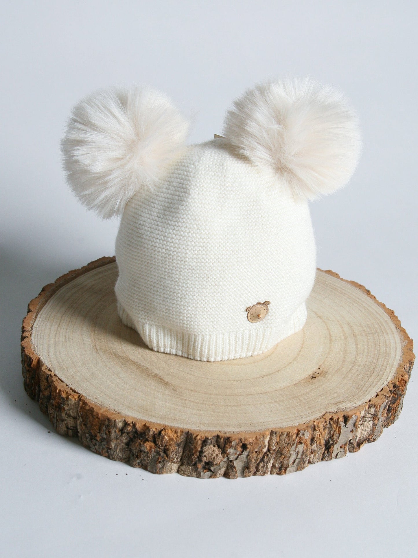 Jamiks Light beige Cashmere Blend Faux Fur Pom Hat - Rose & Albert