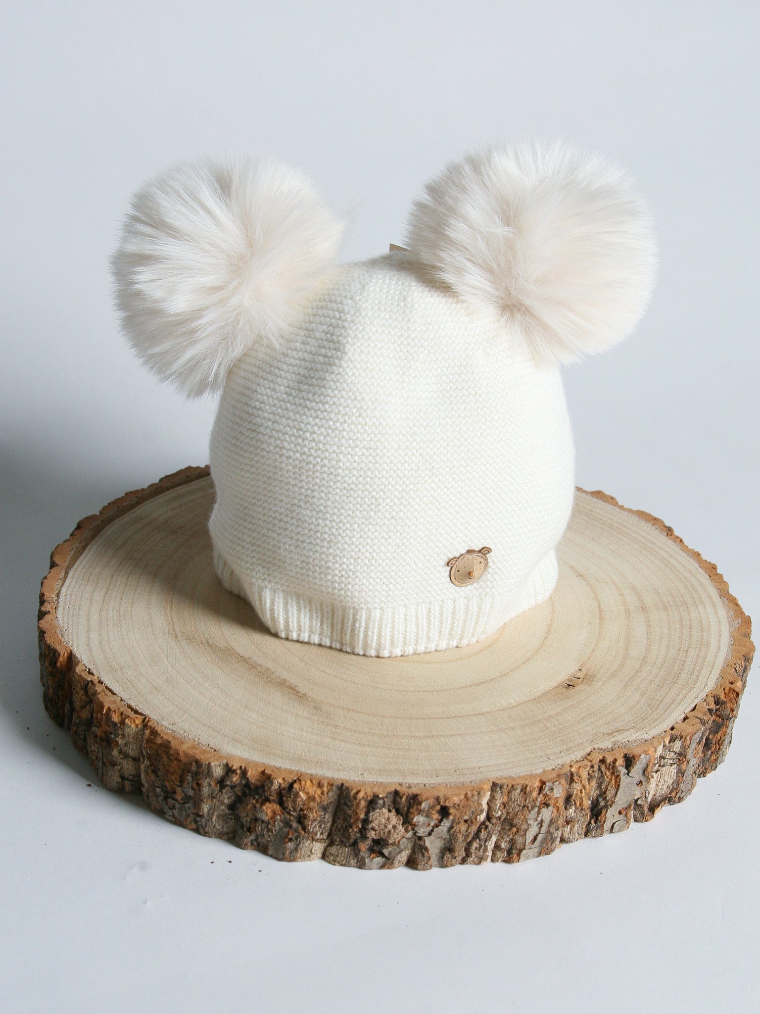 Jamiks Light beige Cashmere Blend Faux Fur Pom Hat - Rose & Albert