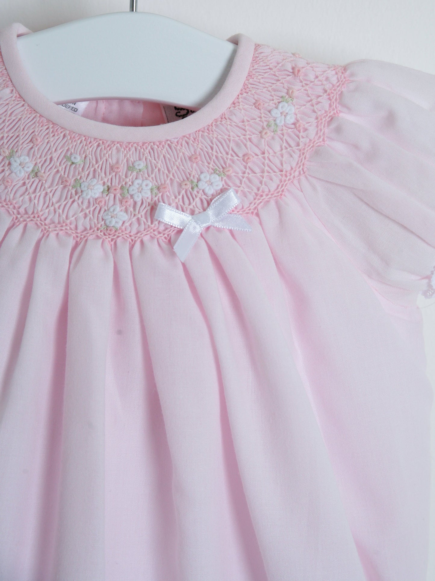 Sarah Louise Pink Smocked Bubble Romper - Rose & Albert