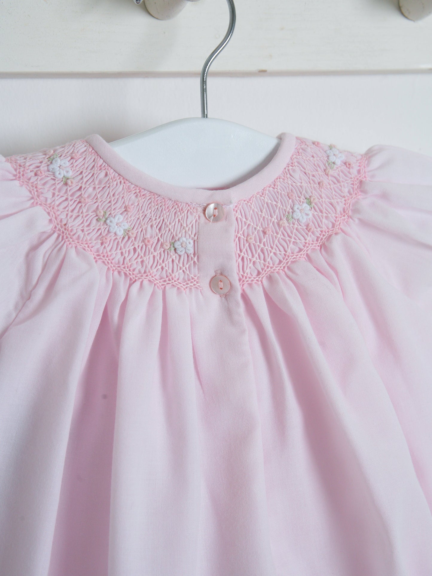 Sarah Louise Pink Smocked Bubble Romper - Rose & Albert