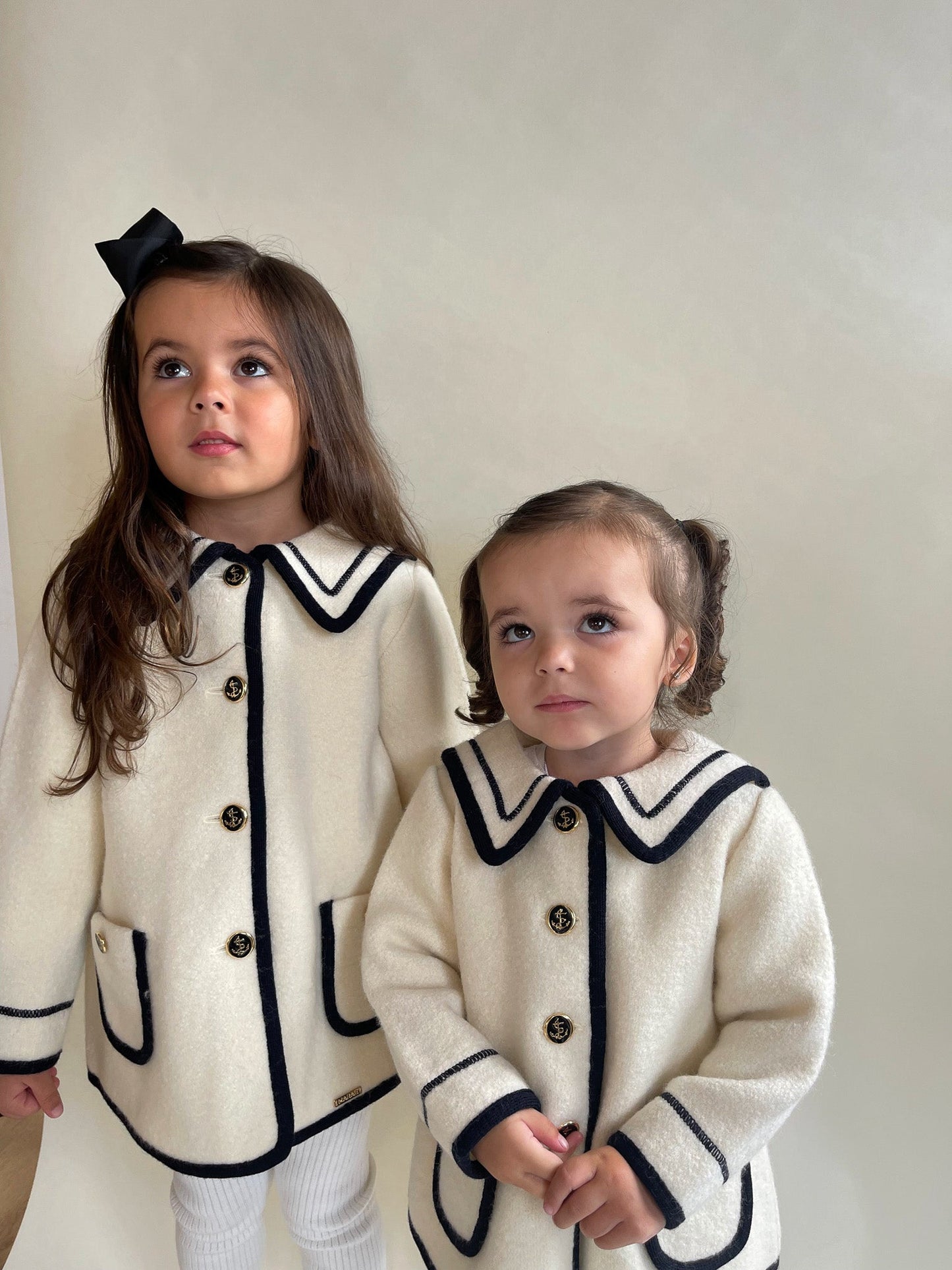 Marae Ivory Merino Wool Sailor Coat - Rose & Albert