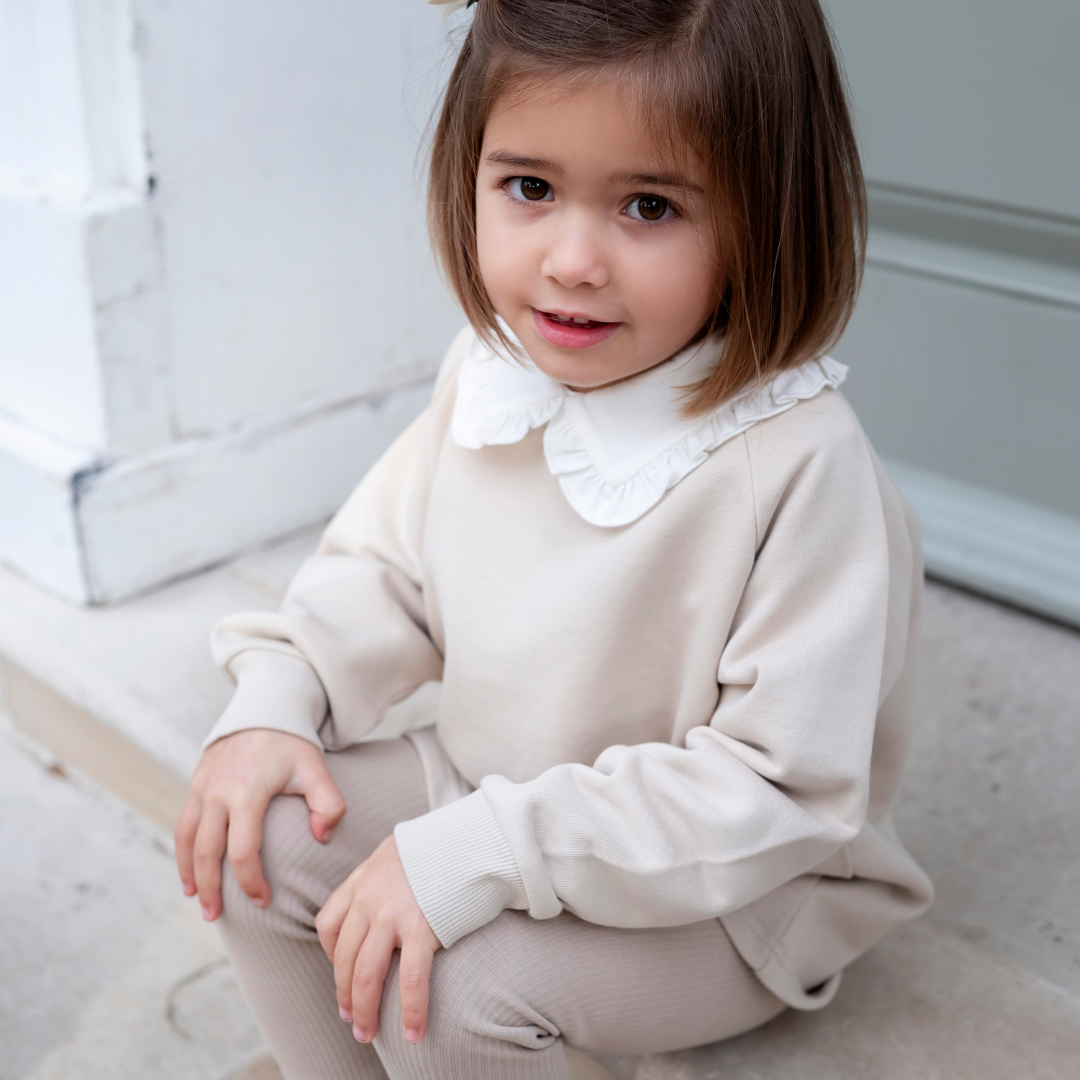 Cotton Sweatshirt in Beige