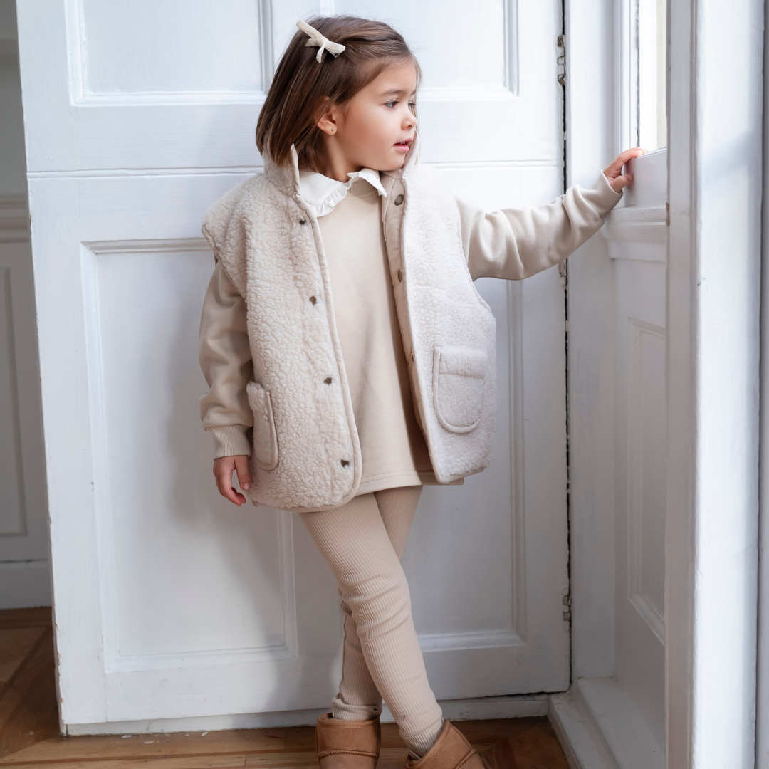 Ribbed Leggings - Light Beige