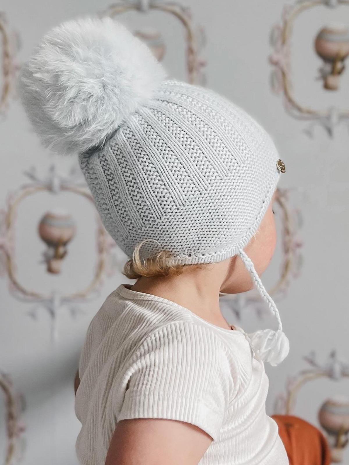Petite Maison Kids Blue 'London' Fur Pom Aviator Hat - Rose & Albert
