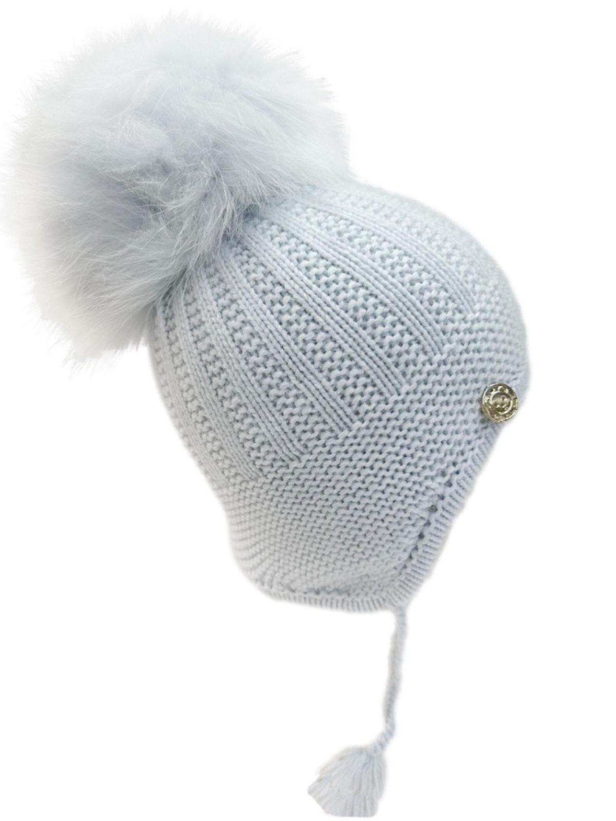 Petite Maison Kids Blue 'London' Fur Pom Aviator Hat - Rose & Albert