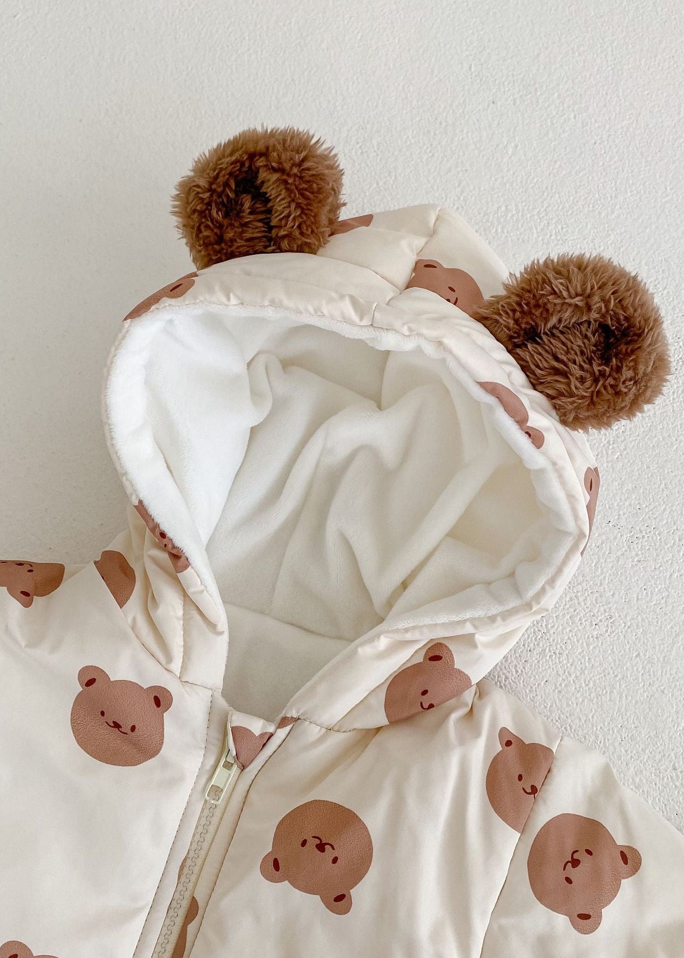 The Bear 23 Puffer Suit in White