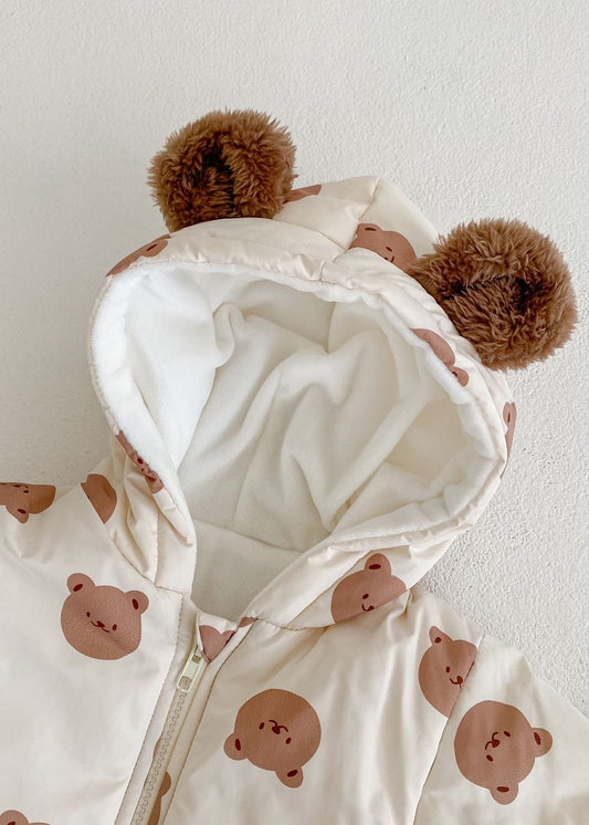 The Bear 23 Puffer Suit in White