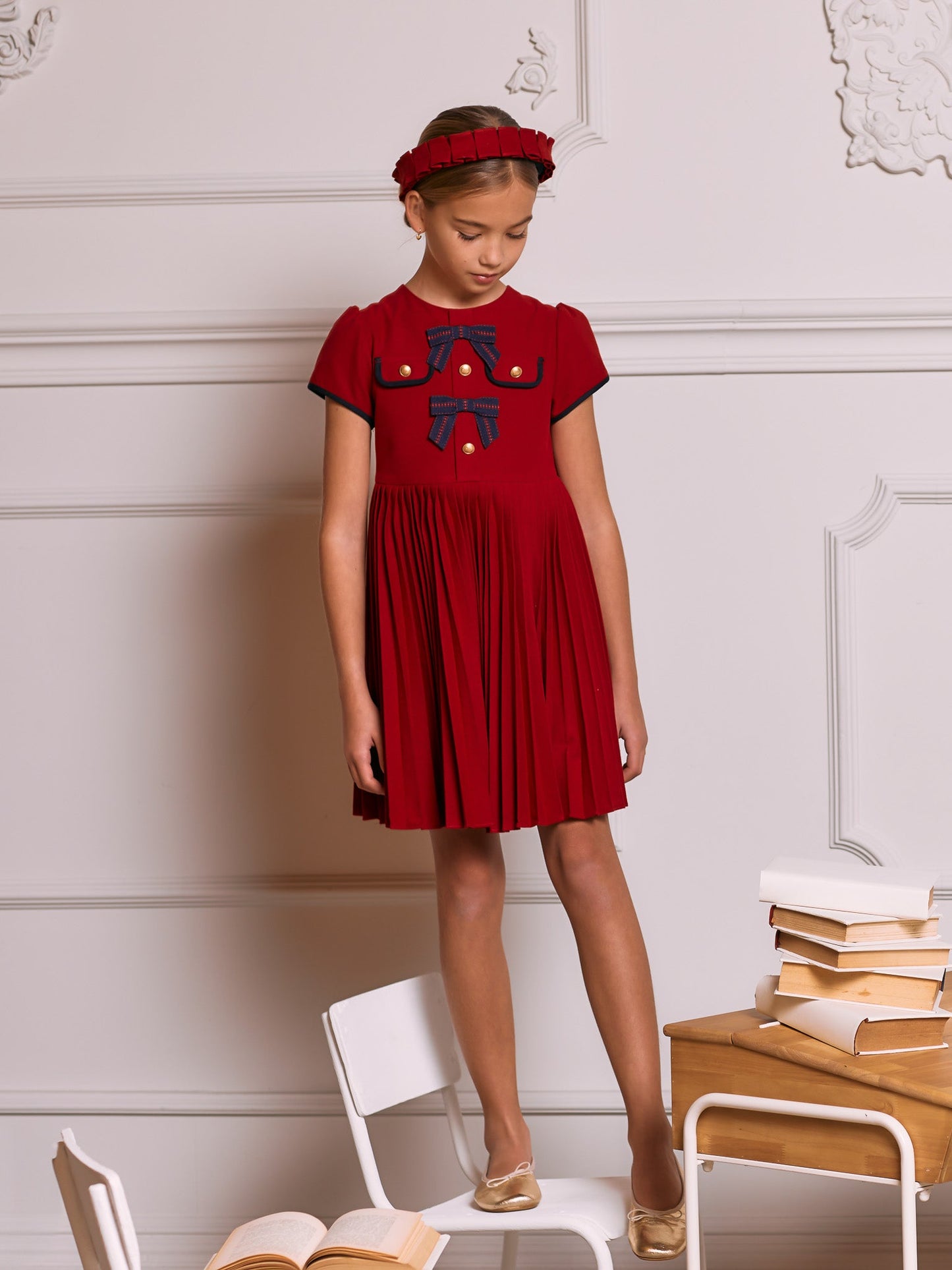 Patachou Red pleated dress