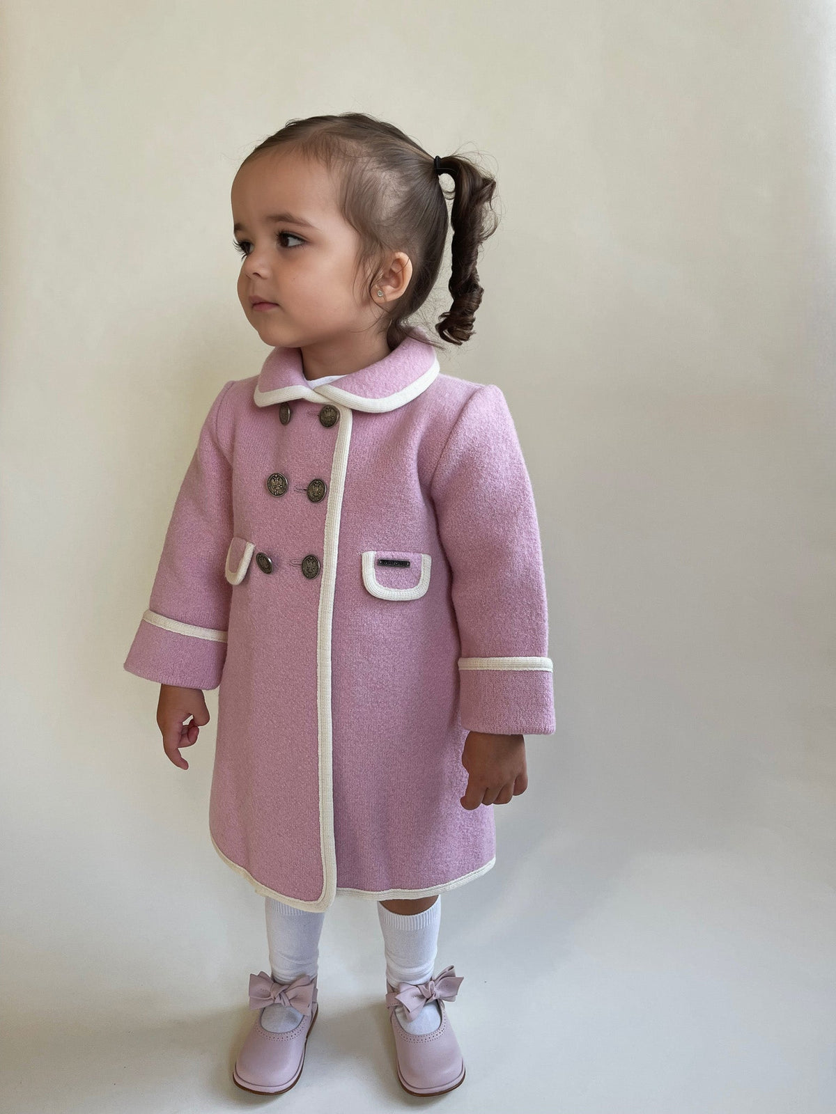 Marae Pink Merino Wool Traditional Coat - Rose & Albert