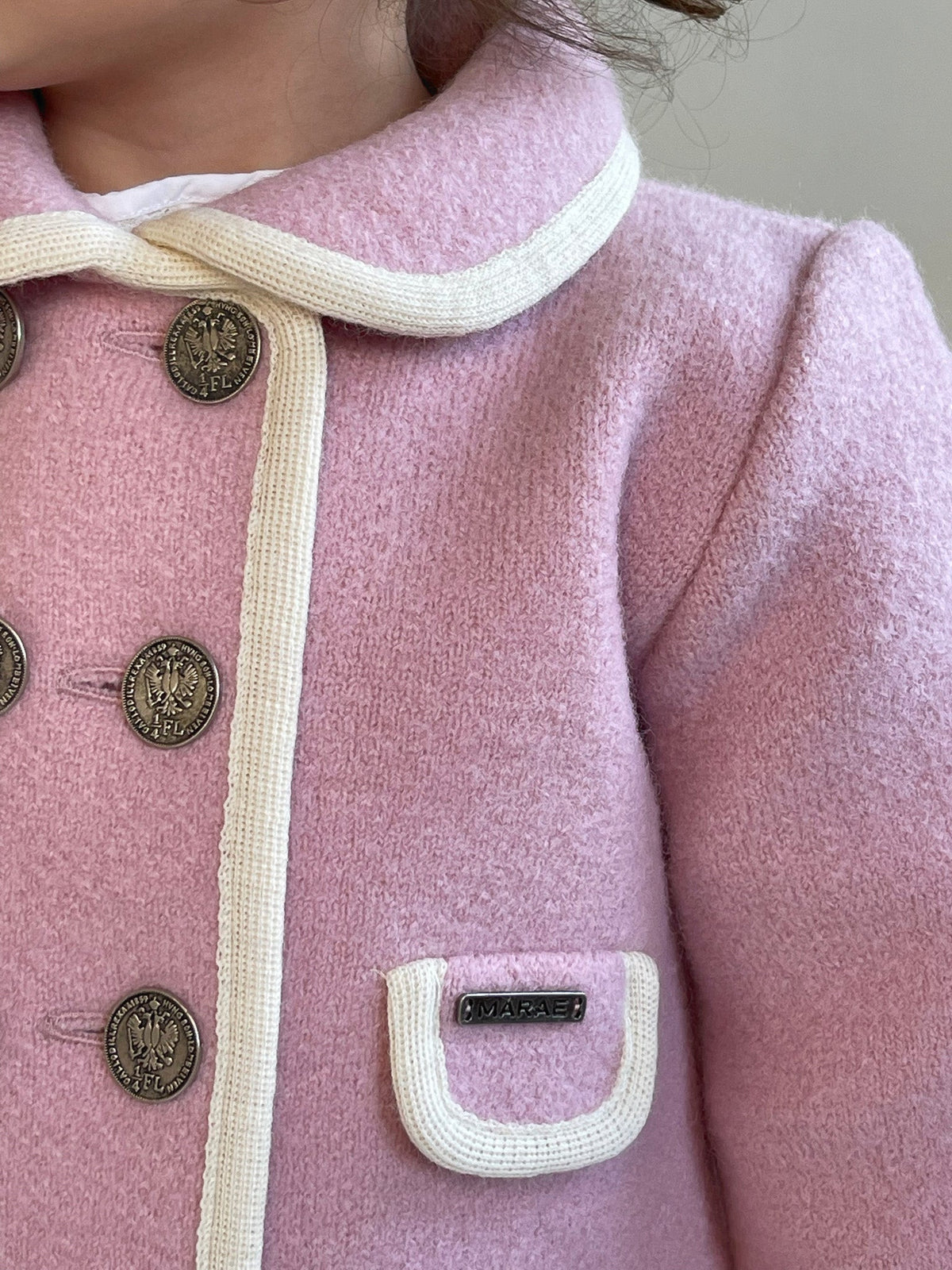 Marae Pink Merino Wool Traditional Coat - Rose & Albert