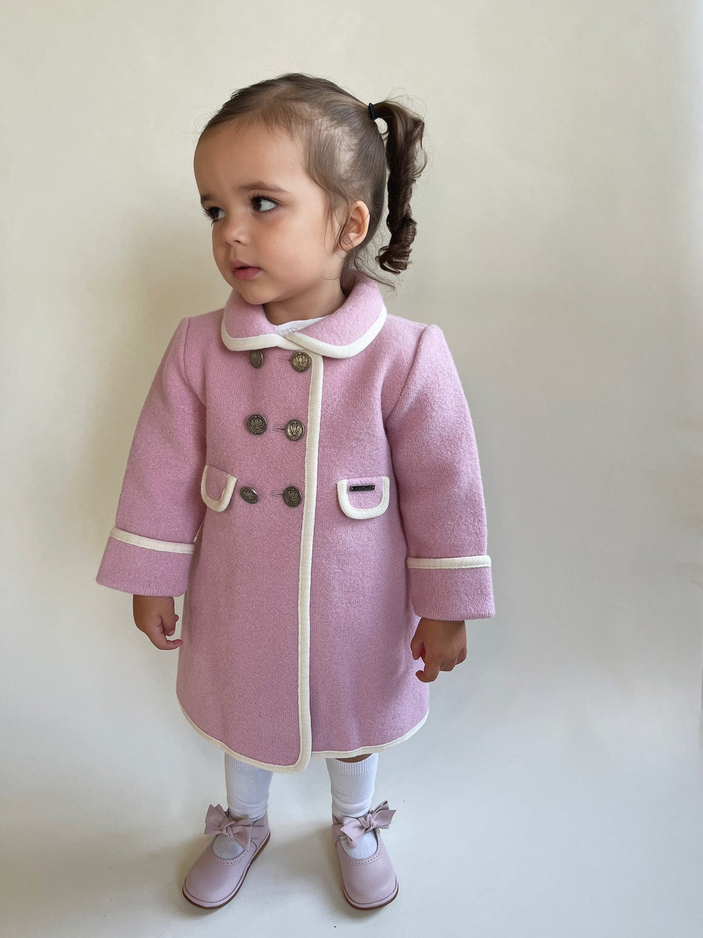 Marae Pink Merino Wool Traditional Coat - Rose & Albert