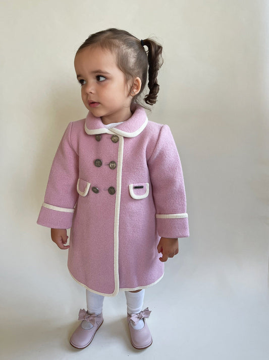 Marae Pink Merino Wool Traditional Coat - Rose & Albert