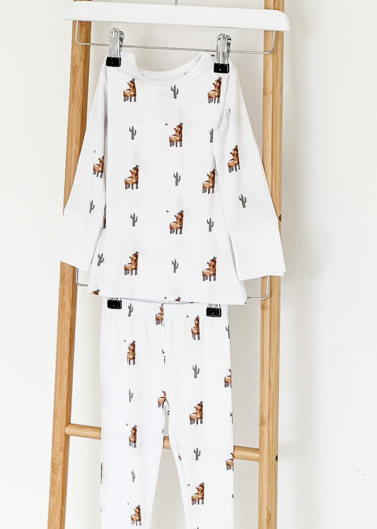 Llama Bamboo Two Piece Set Long Sleeve Pyjamas