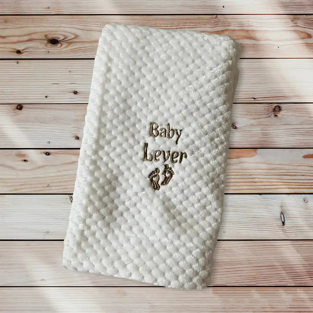 Cocole (White) Personalised Microfibre Soft Baby Blanket - Cozy Crew Club
