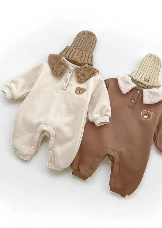 The Winter Fur Bear Hooded Pramsuit