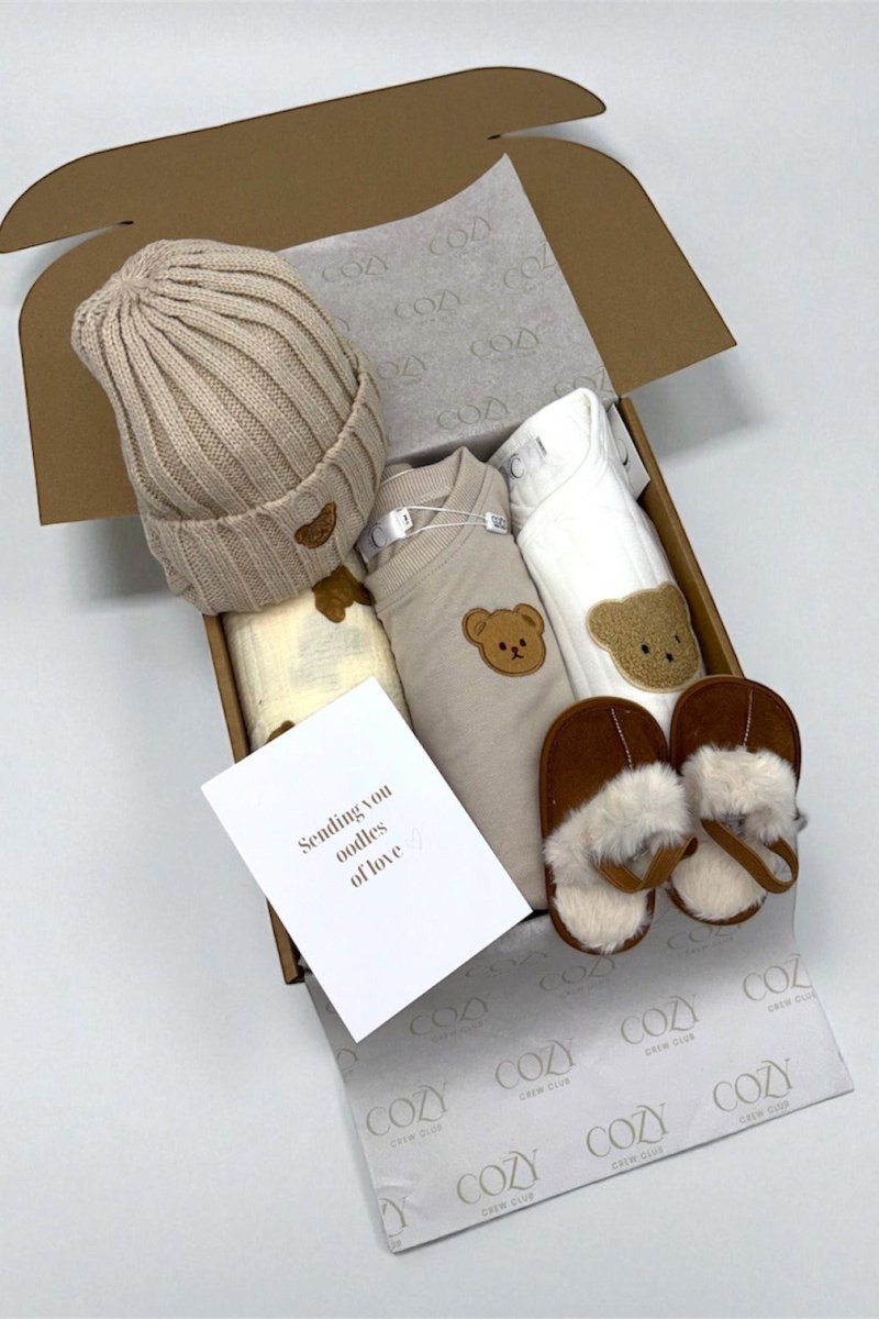 The VIP Cozy Boucle Baby Bear Personalised Gift Box - Cozy Crew Club