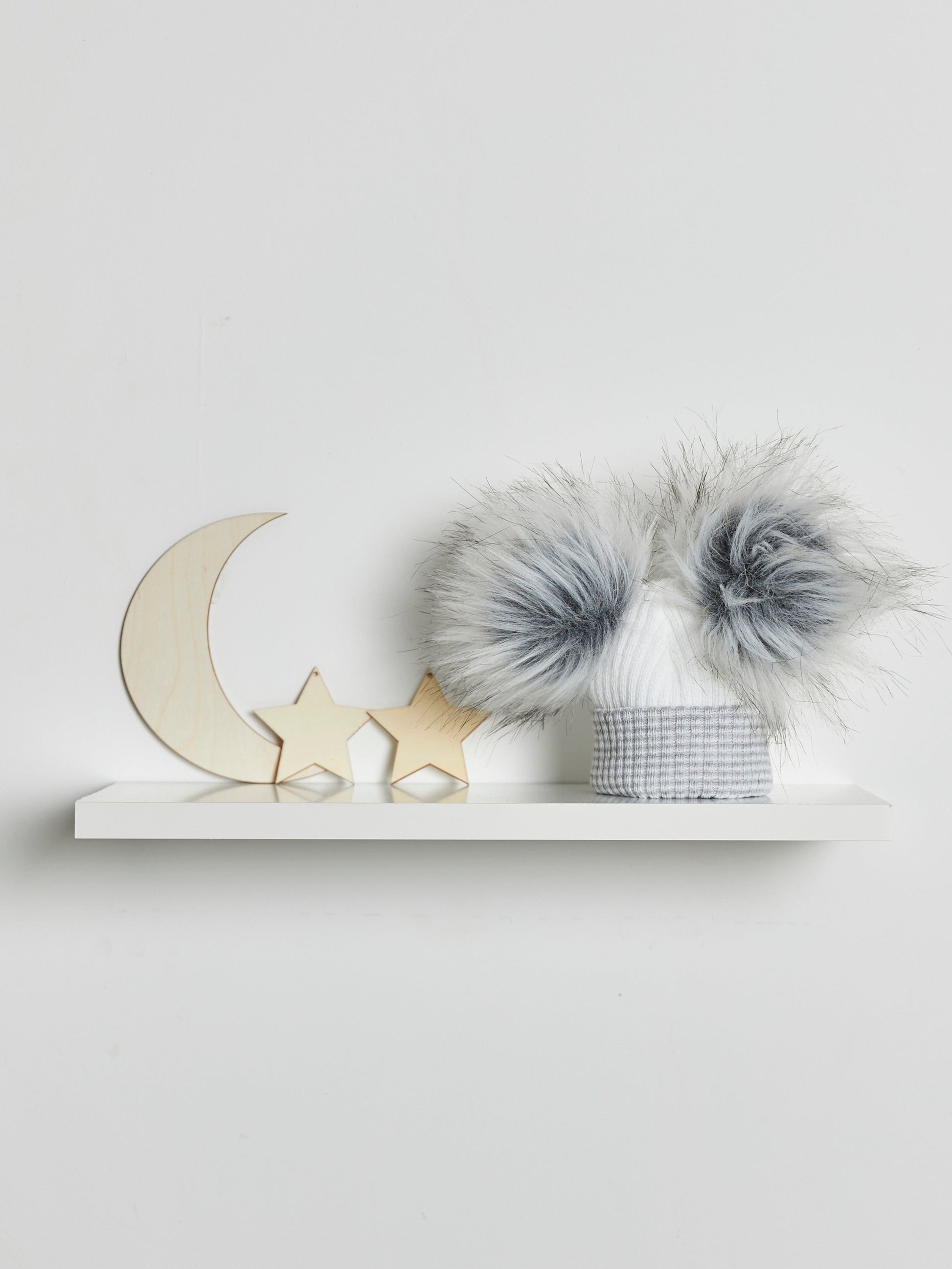 Double Faux Fur Pom Pom Hat - Rose & Albert