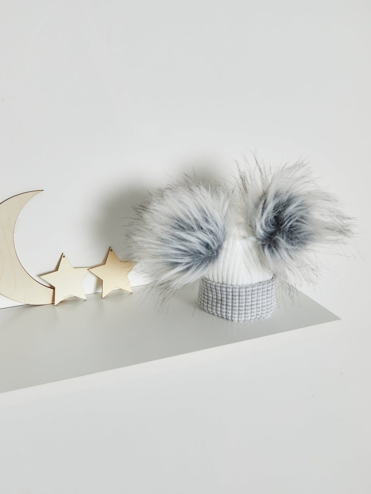 Double Faux Fur Pom Pom Hat - Rose & Albert