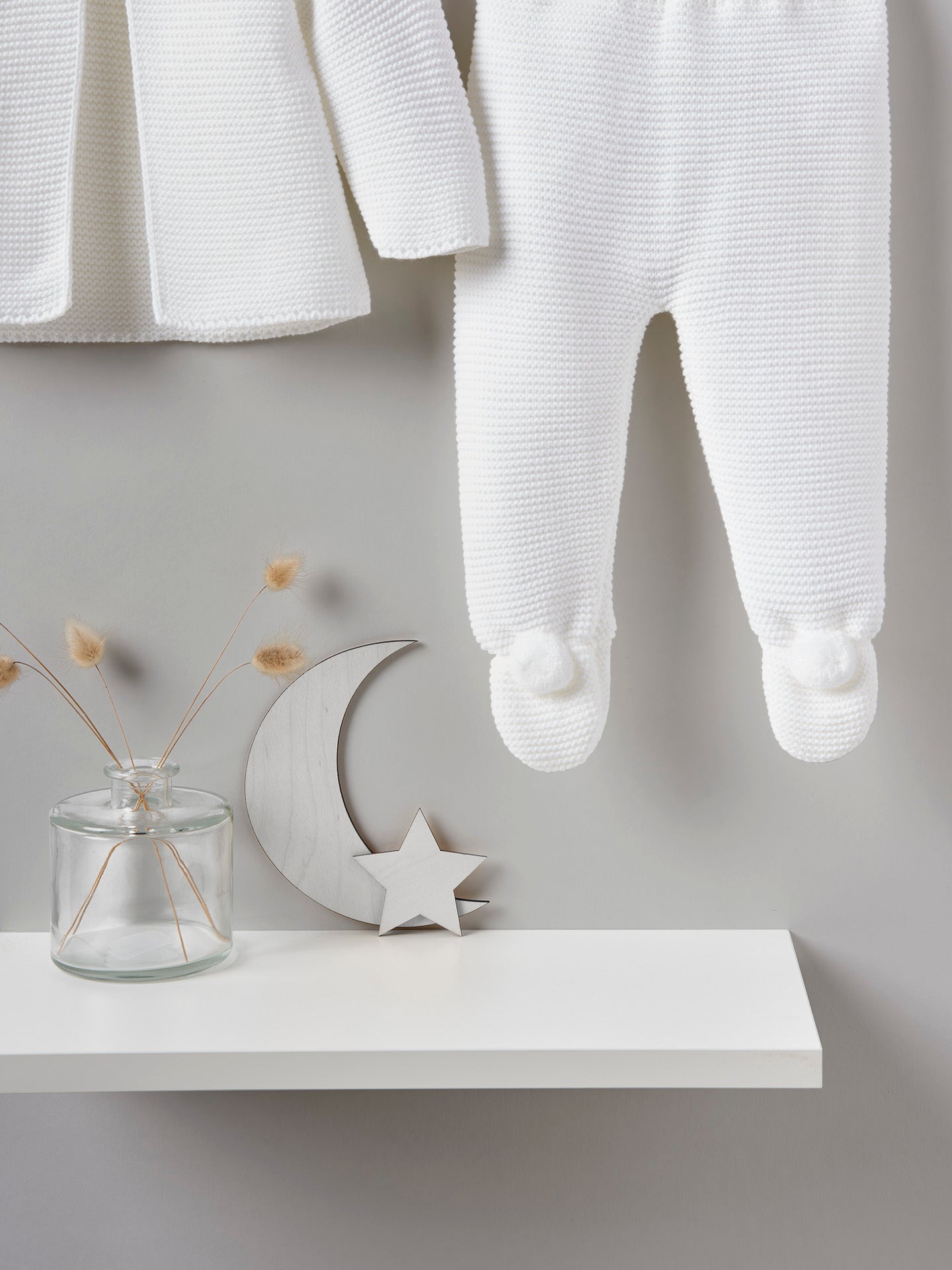 Dandelion pom pom knitted set - white - Rose & Albert