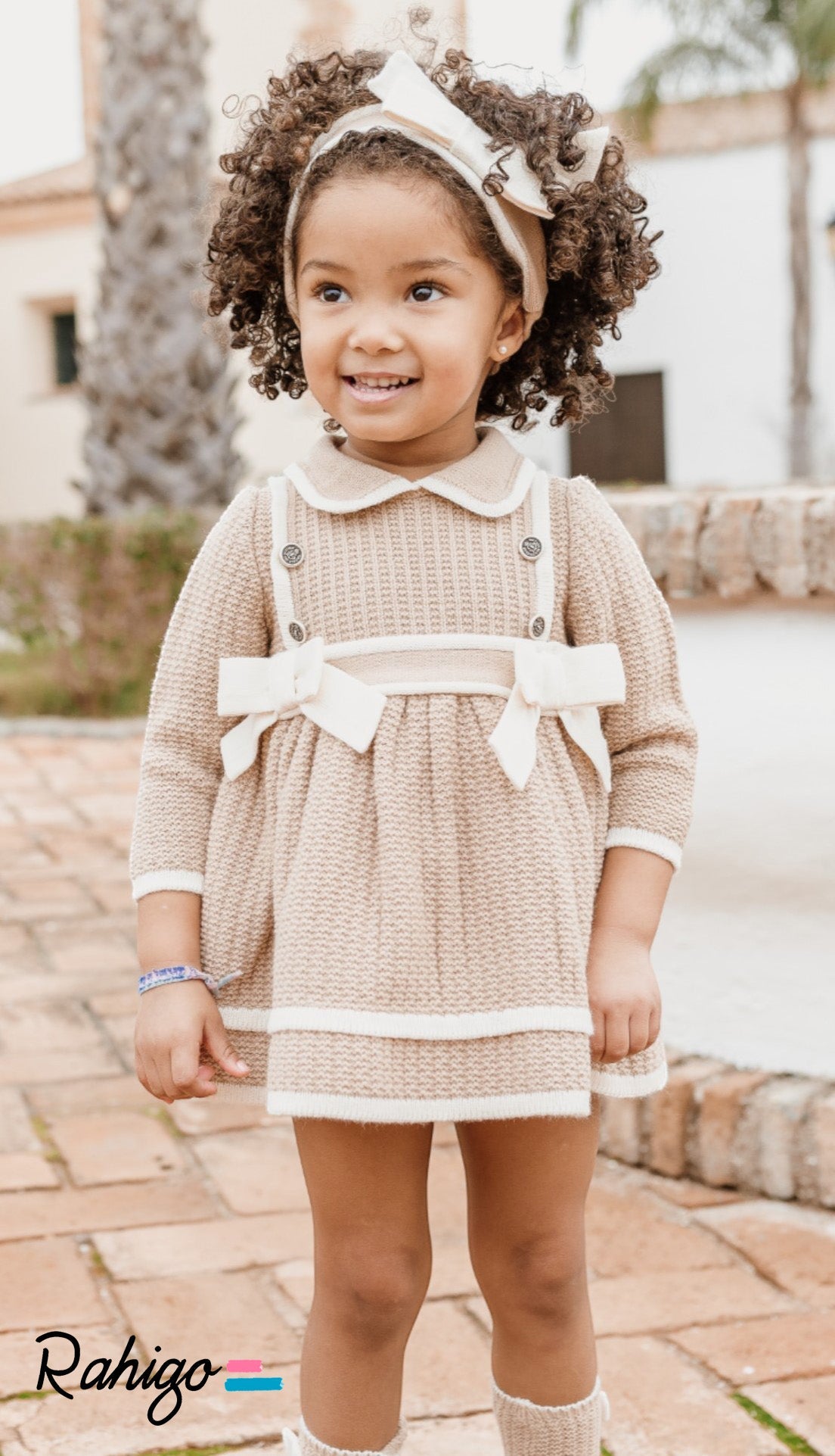 Rahigo camel dress & knicker set - Rose & Albert