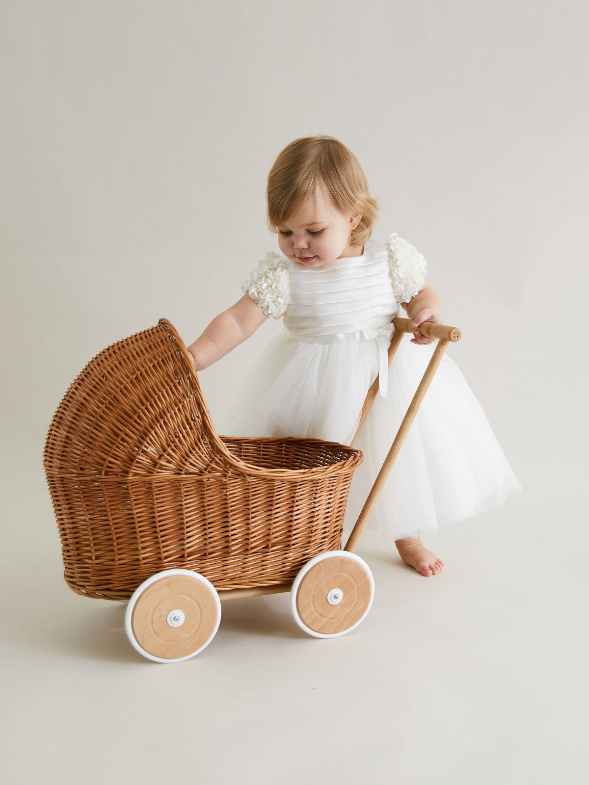 Sarah Louise Ivory Satin & Tulle Occasion Dress - Rose & Albert