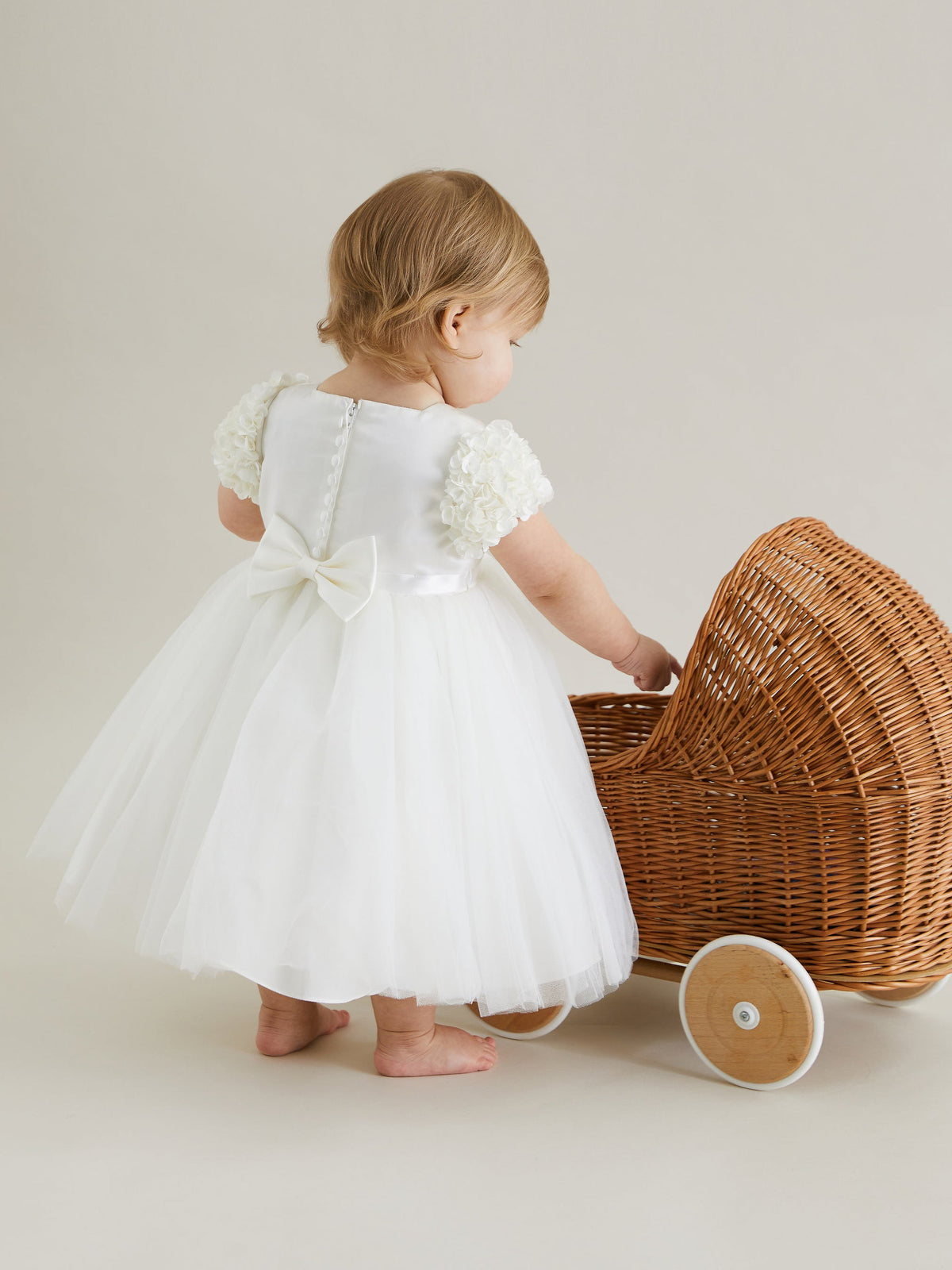 Sarah Louise Ivory Satin & Tulle Occasion Dress - Rose & Albert