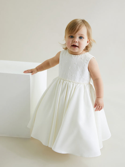Sarah Louise Ivory & Satin Embellished Occasion Dress - Rose & Albert