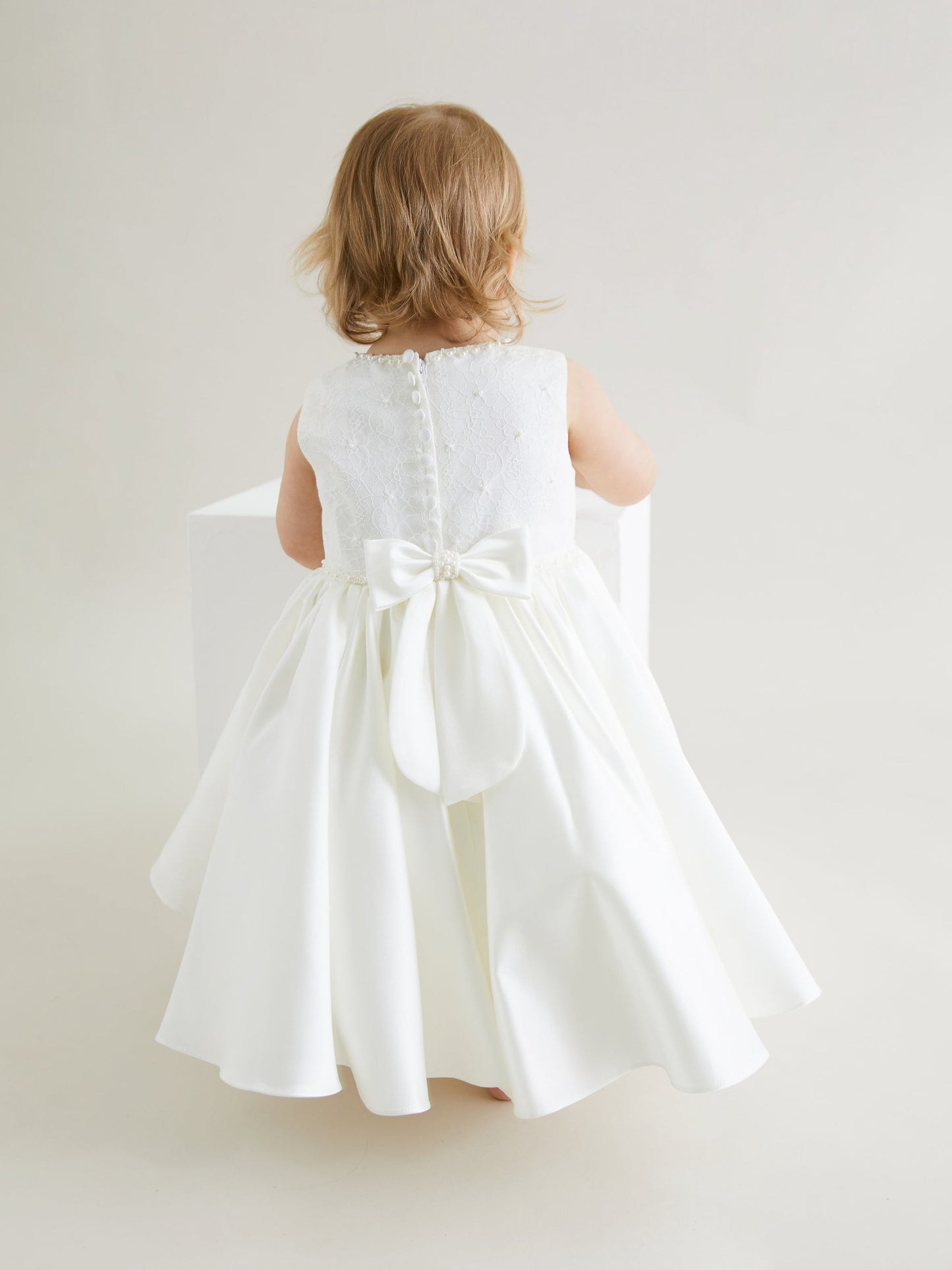 Sarah Louise Ivory & Satin Embellished Occasion Dress - Rose & Albert