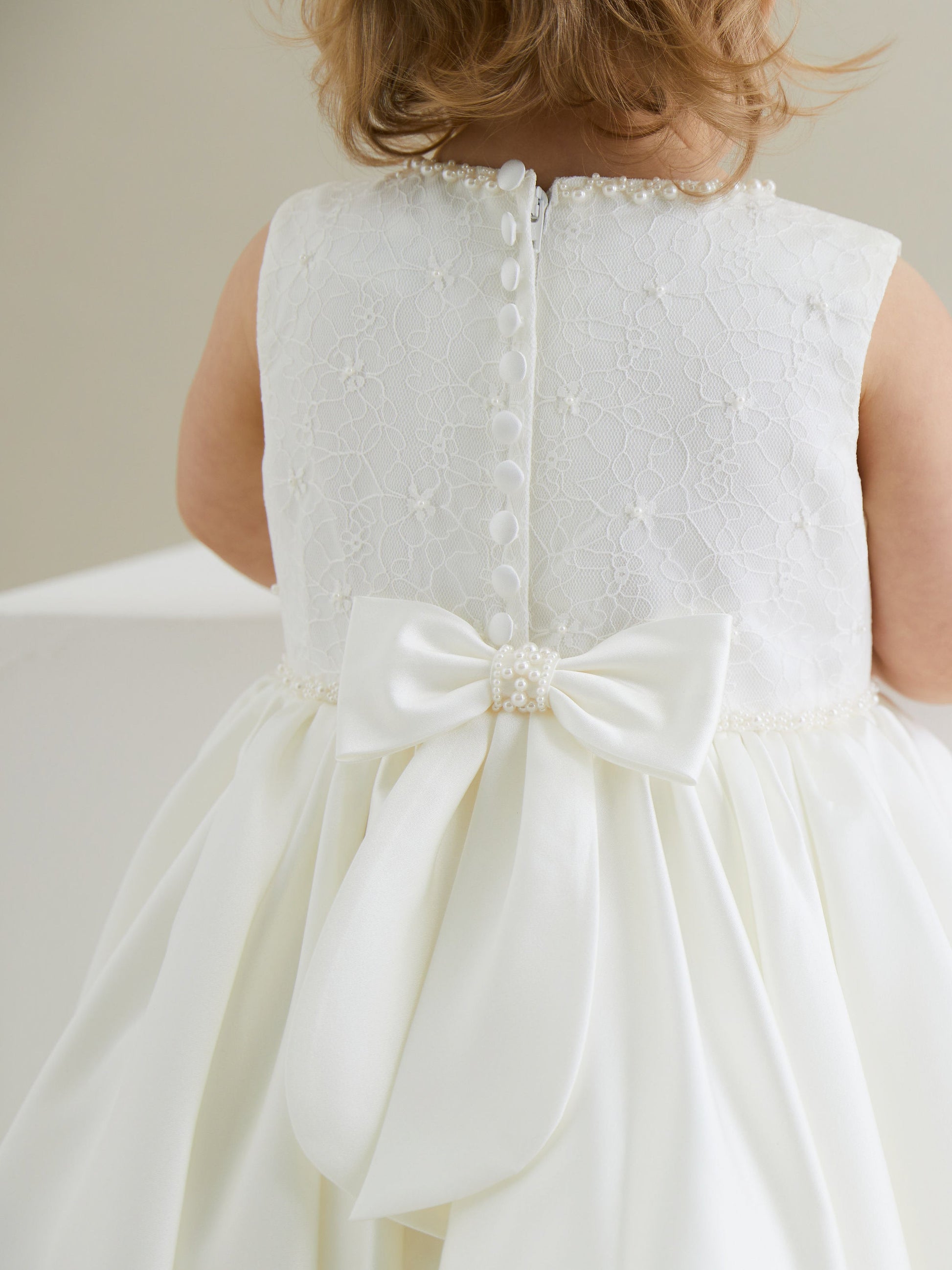 Sarah Louise Ivory & Satin Embellished Occasion Dress - Rose & Albert