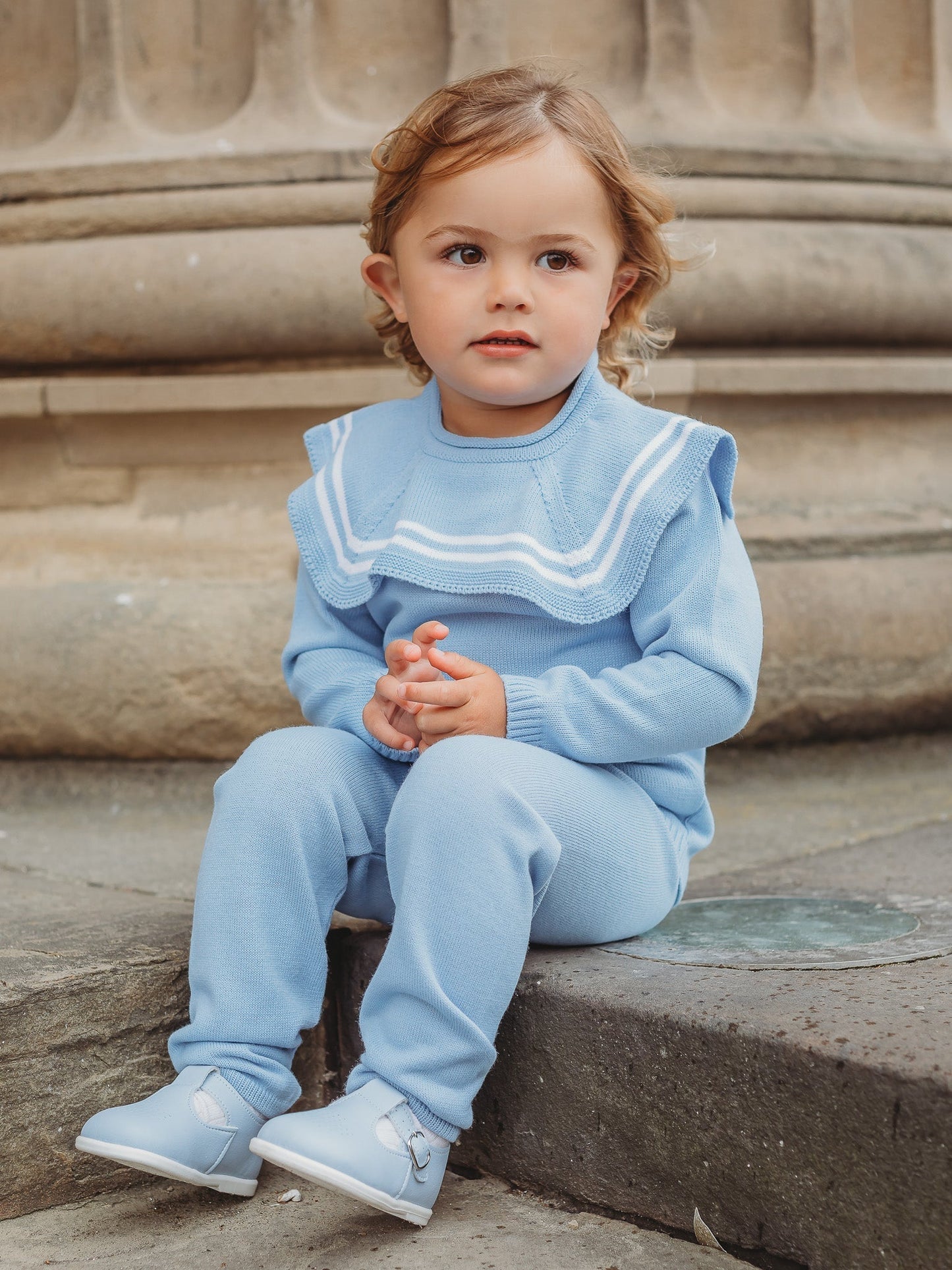 Oliver' & Knitted Suit with Sailor Collar