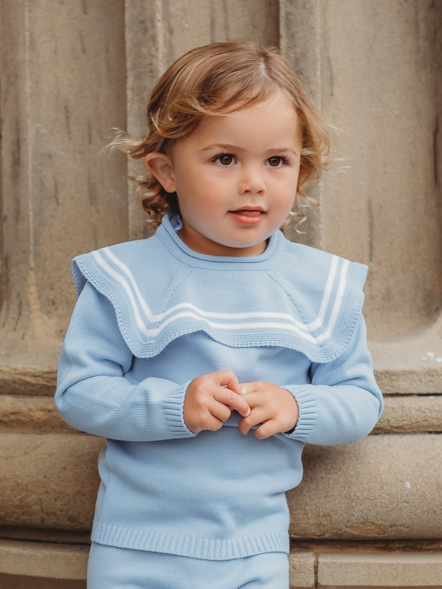Oliver' & Knitted Suit with Sailor Collar