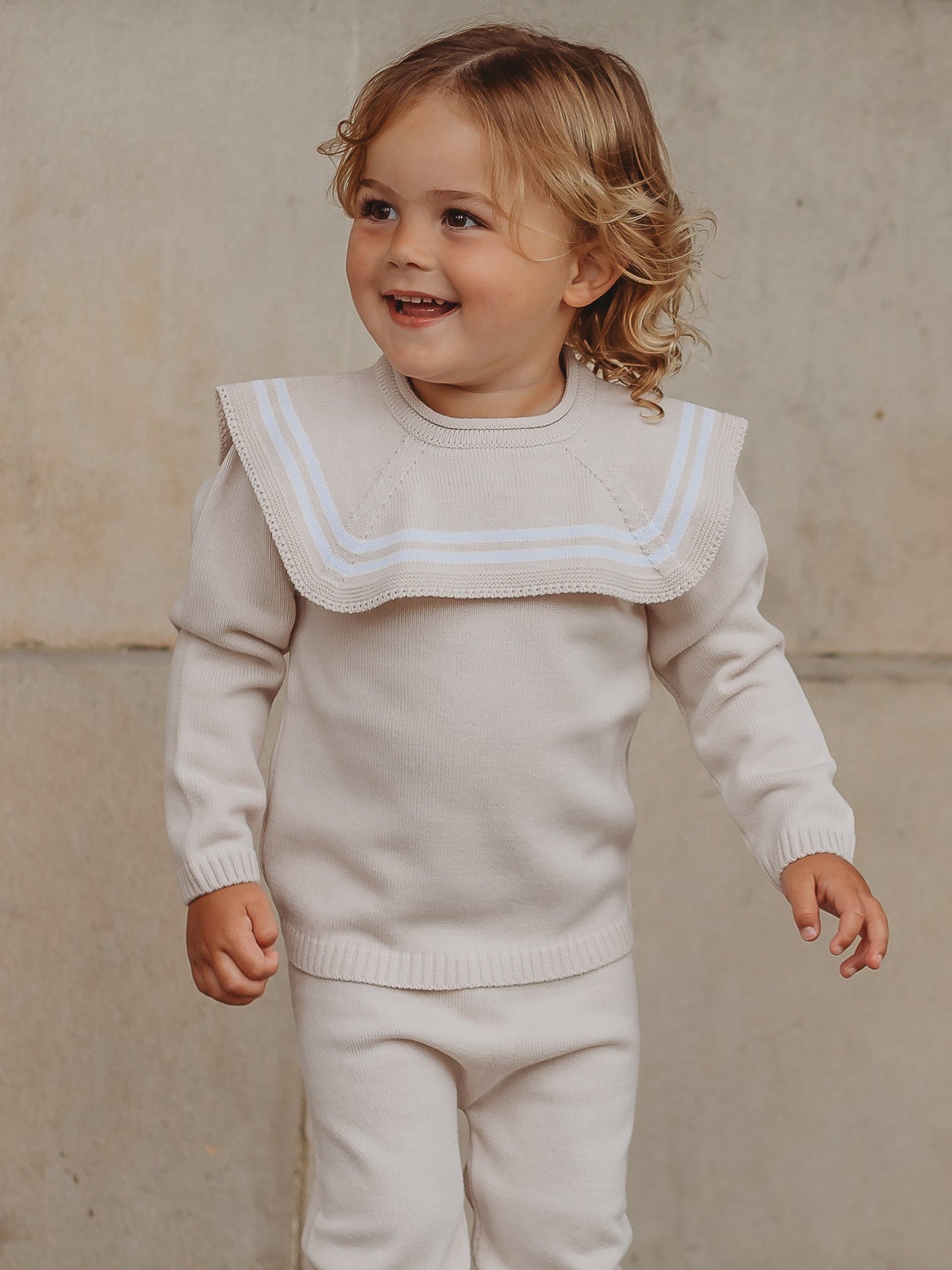 Thomas' & Knitted Suit with Sailor Collar