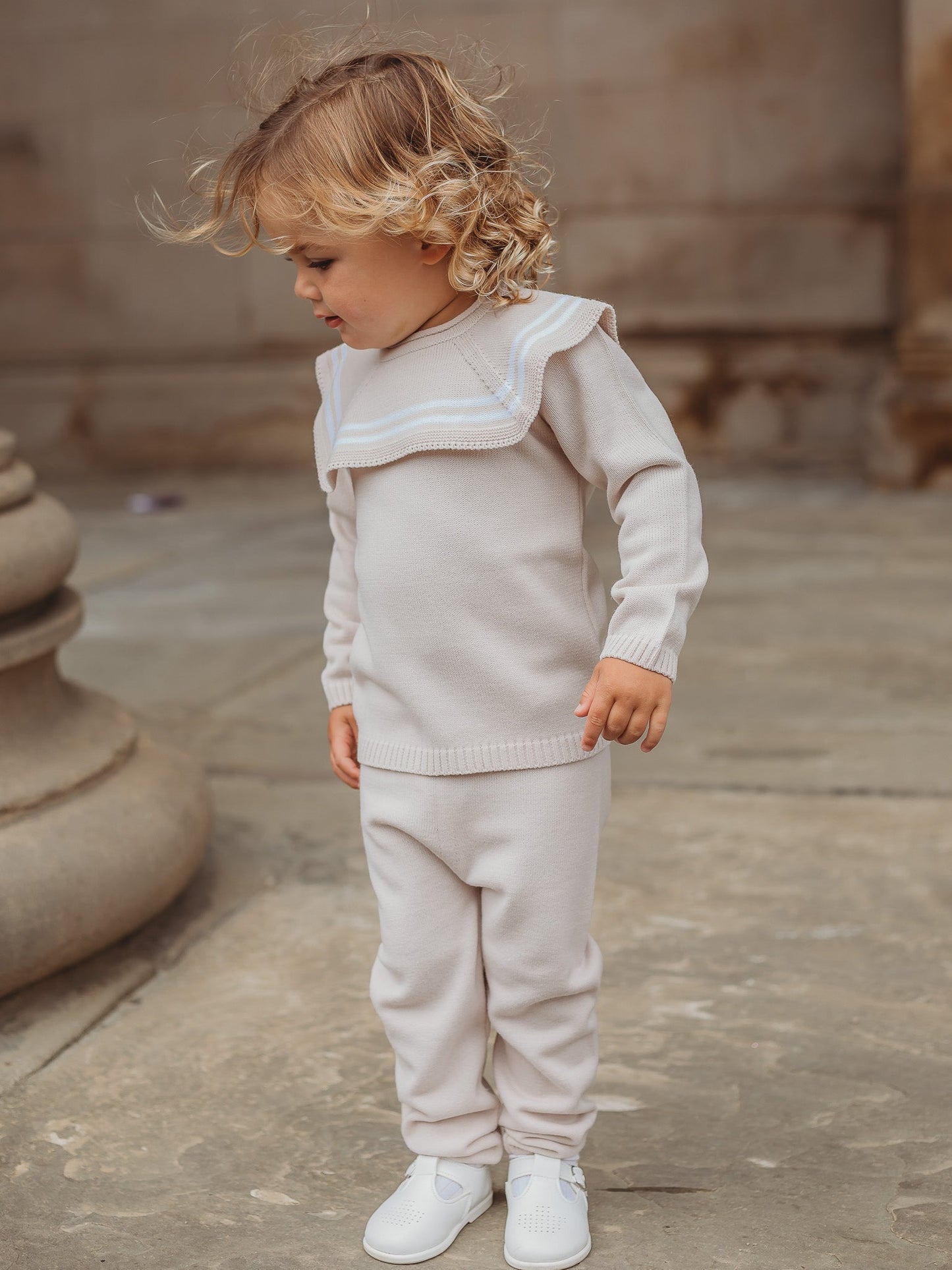 Thomas' & Knitted Suit with Sailor Collar