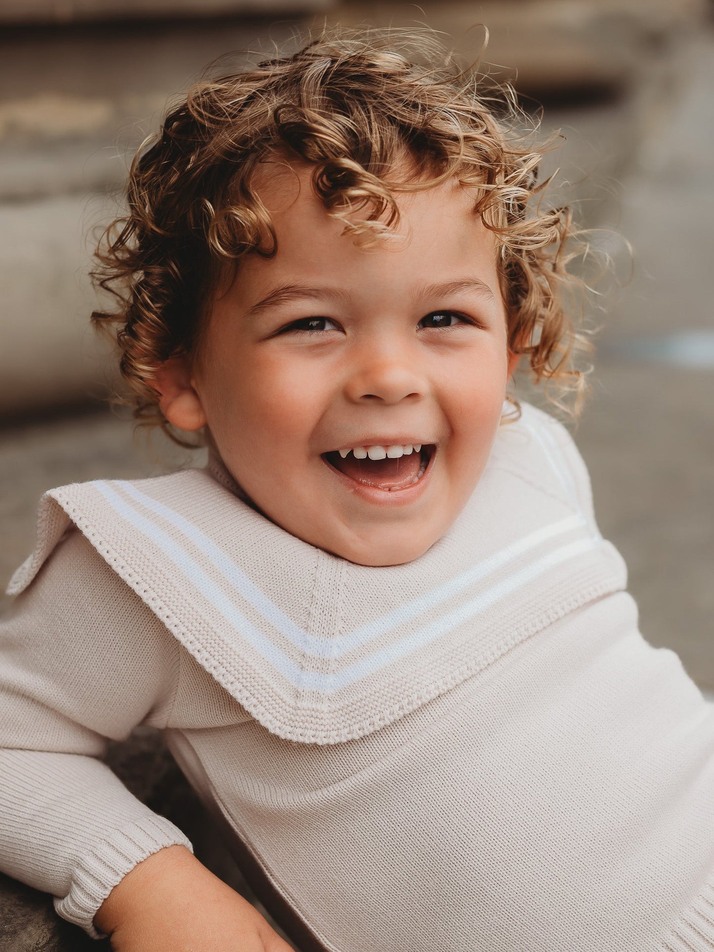 Thomas' & Knitted Suit with Sailor Collar