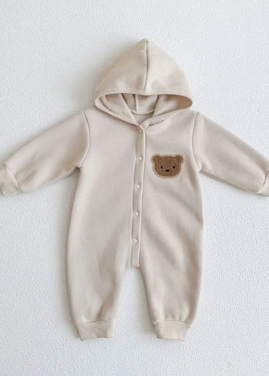 The Ultimate Bear Knitted Hooded Playsuit