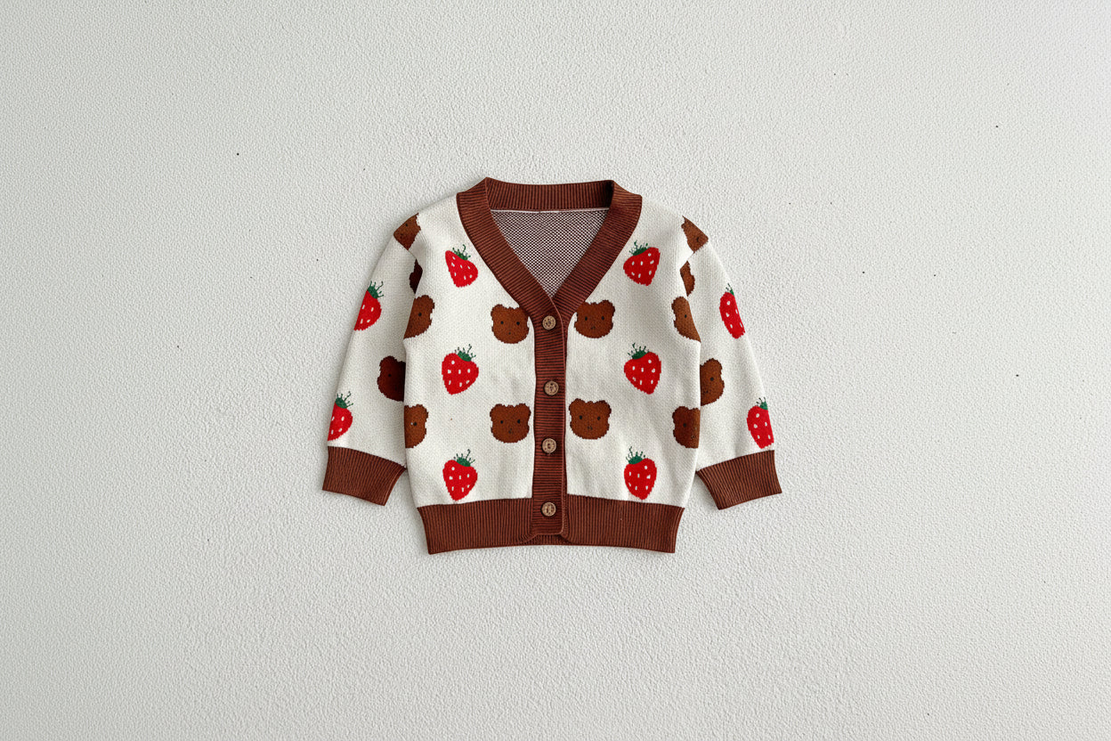 Cozy Bear & Strawberry Cardigan