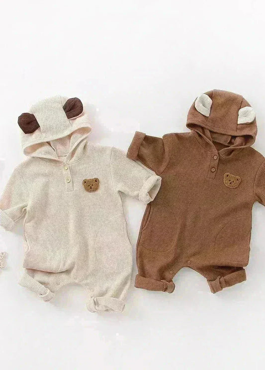 The Pointy Bear Knitted Hooded Playsuit