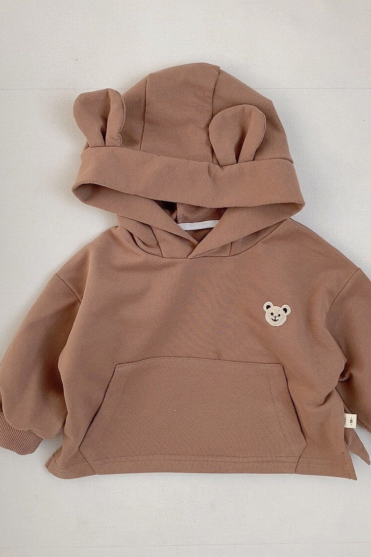 Cozy Nozi Bear Hoodie Cream or Brown - Cozy Crew Club