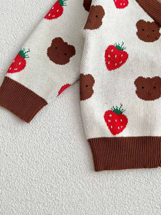 Cozy Bear & Strawberry Cardigan