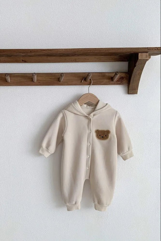 The Ultimate Bear Knitted Hooded Playsuit - Cozy Crew Club