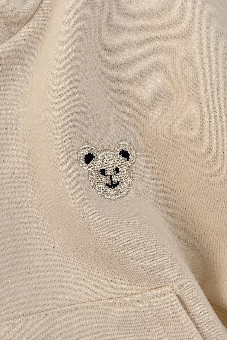 Cozy Nozi Bear Hoodie Cream or Brown - Cozy Crew Club