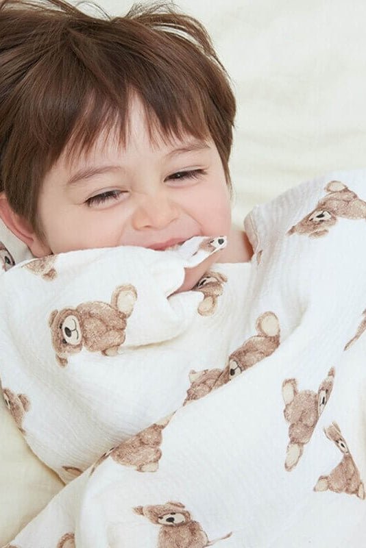 Baby Bear Hooded Bath Towel Receiving Blanket - Cozy Crew Club