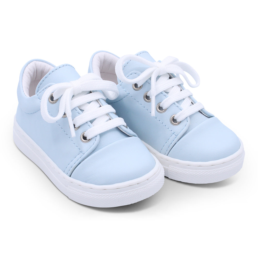 Borboleta Blue 'Santiago' Leather Trainers - Rose & Albert
