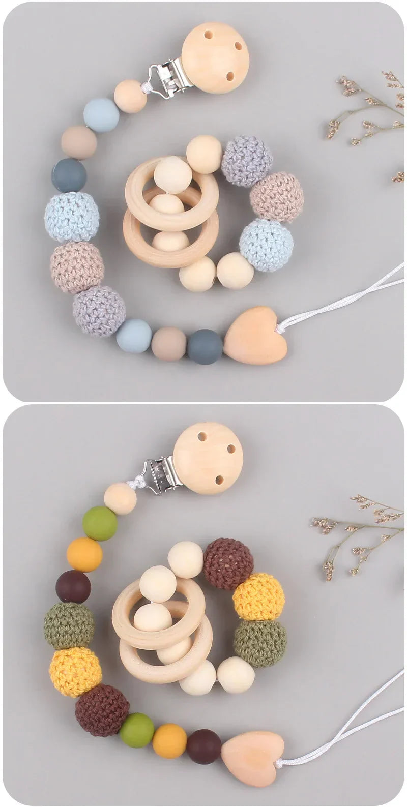 Pacifier Clip and Teether set