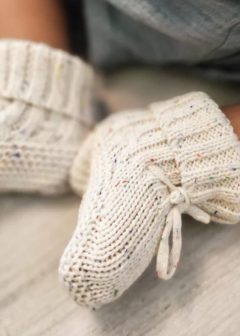 Cozy Speckle Knit Booties 100% Cotton