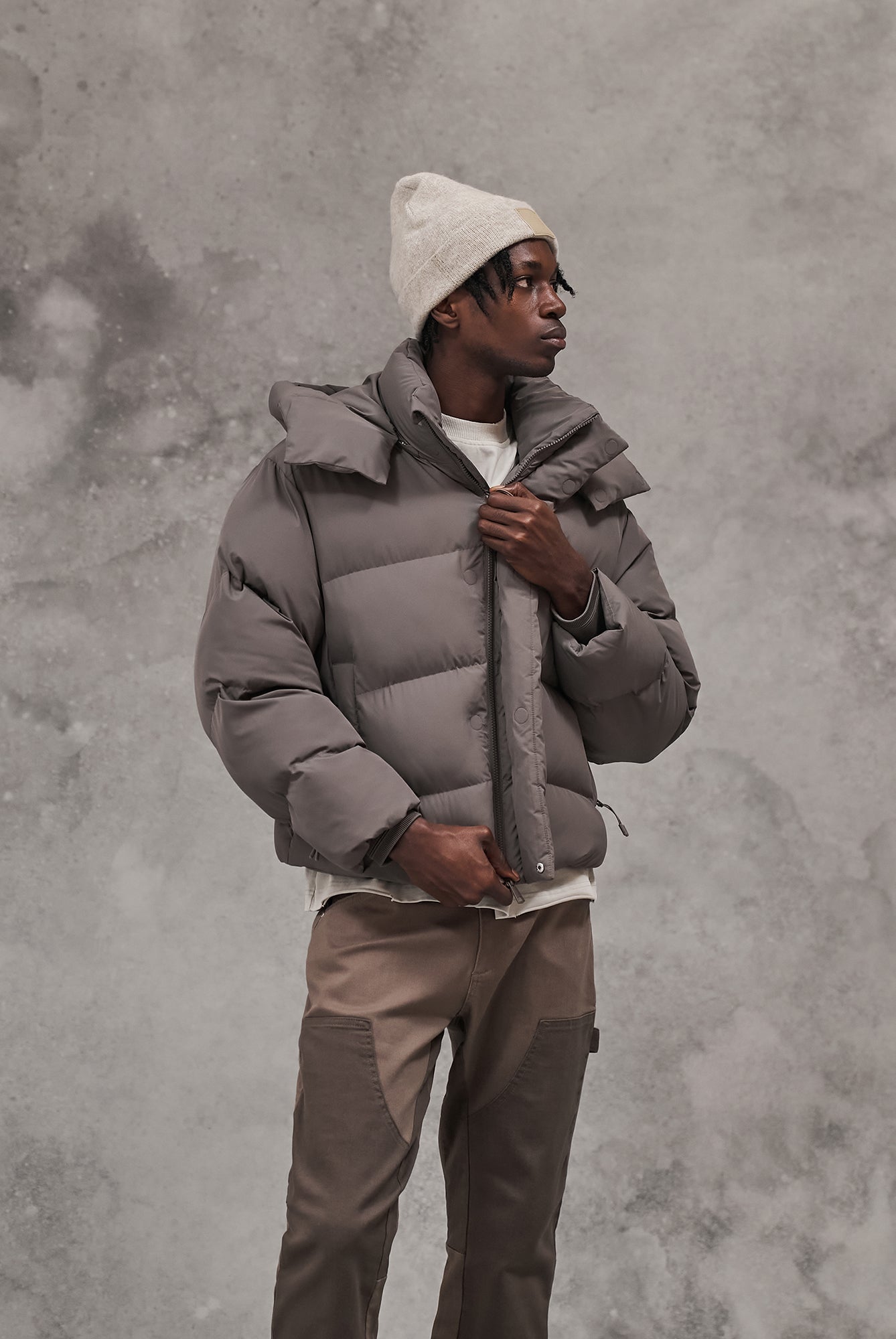 PUFFER COAT - BROWN