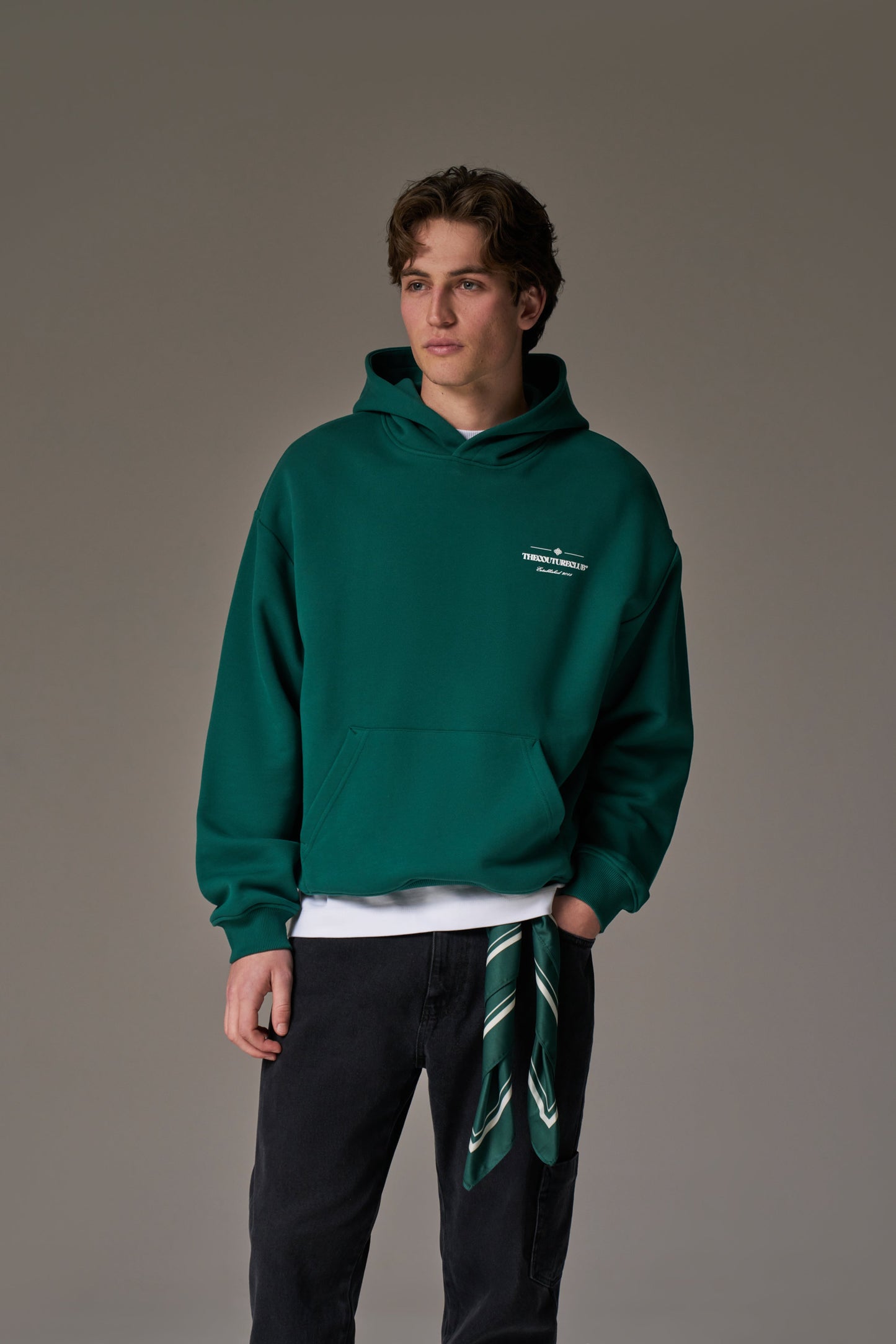 COPYRIGHT MULTI GRAPHIC HOODIE - GREEN