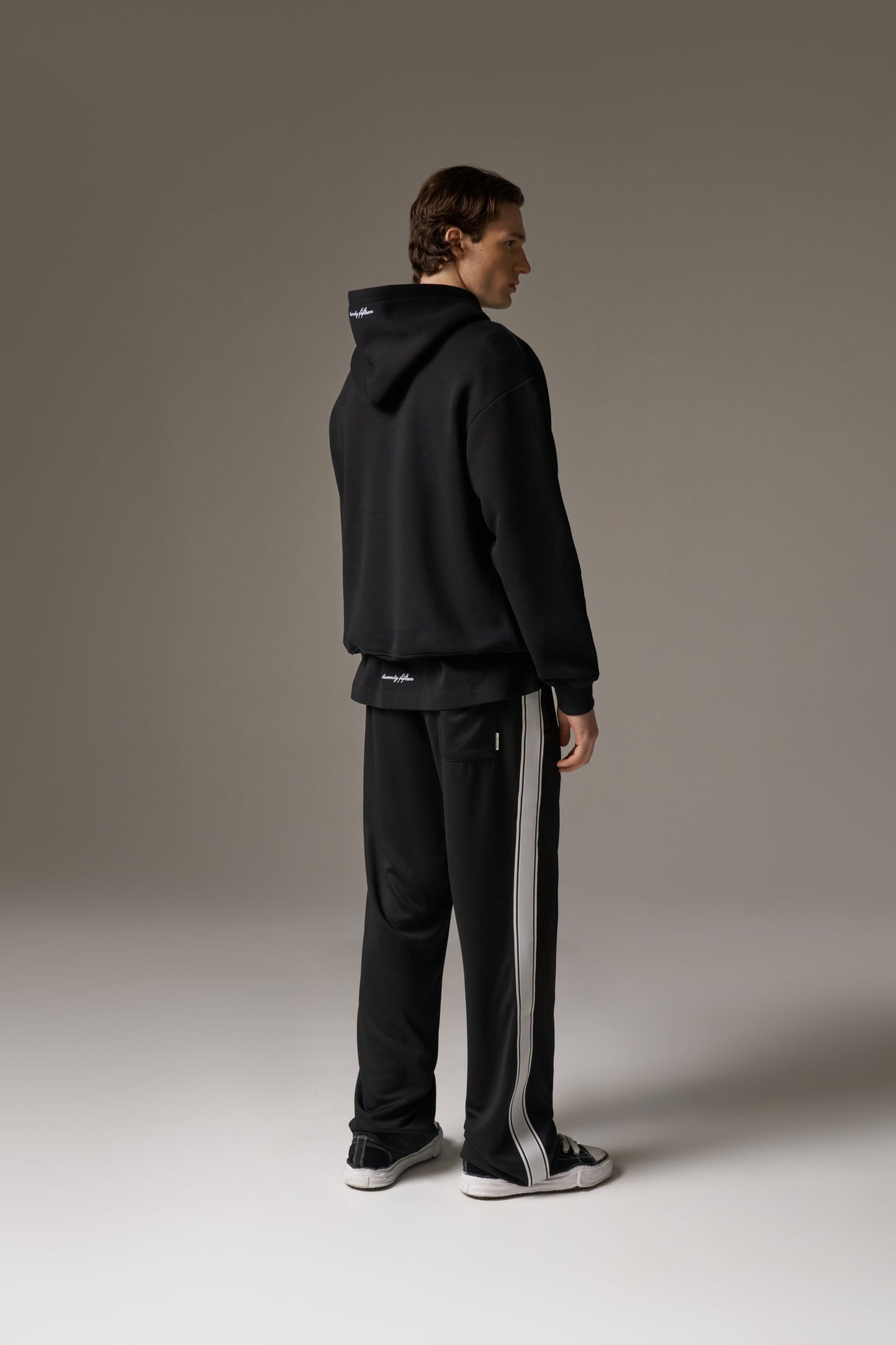 DESIGN DEPARTMENT CHEST PRINT HOODIE - BLACK